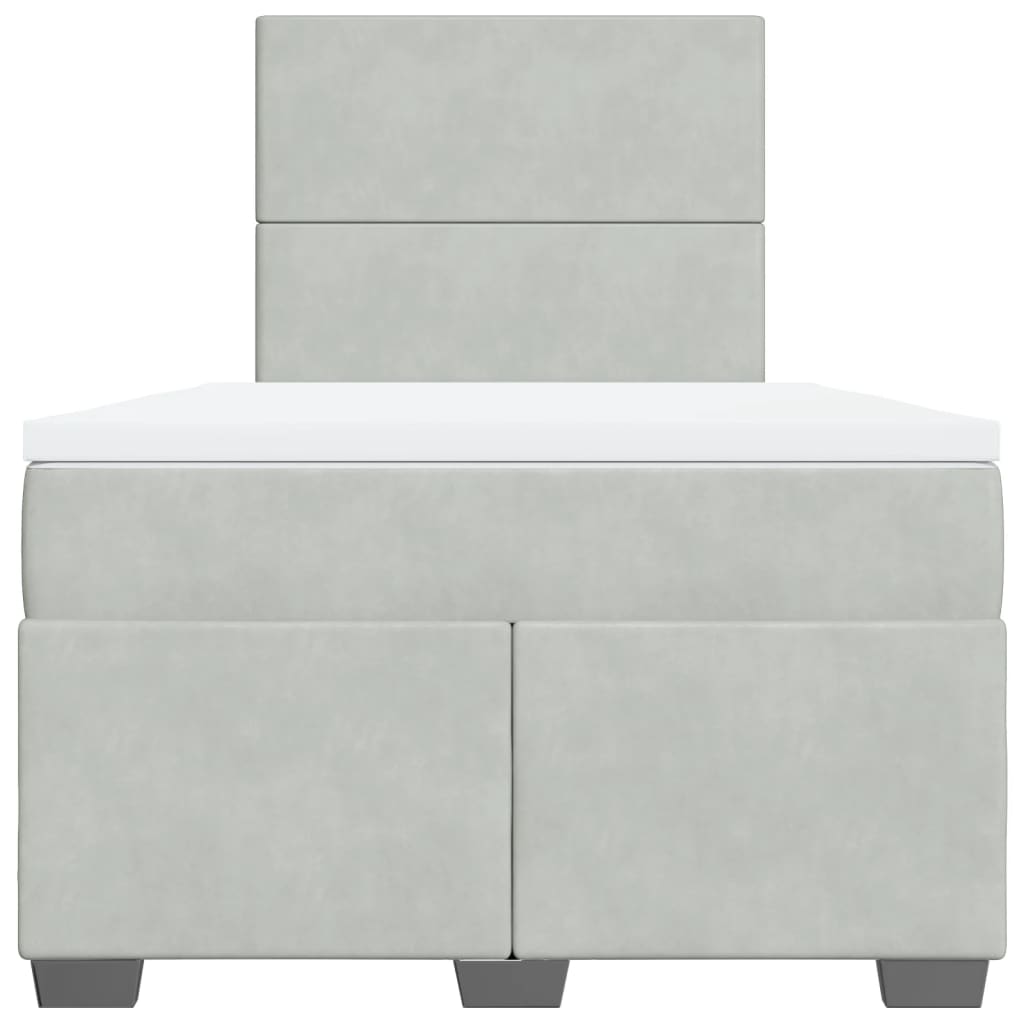 Sommier à lattes de lit et matelas gris clair 120x190cm velours - XIOS