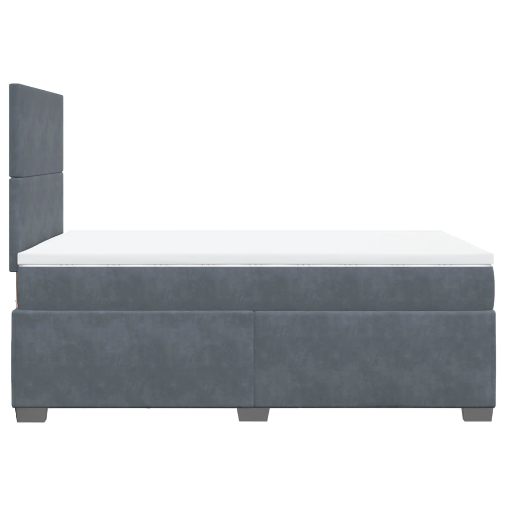 Sommier à lattes de lit et matelas gris foncé 120x190cm velours - XIOS