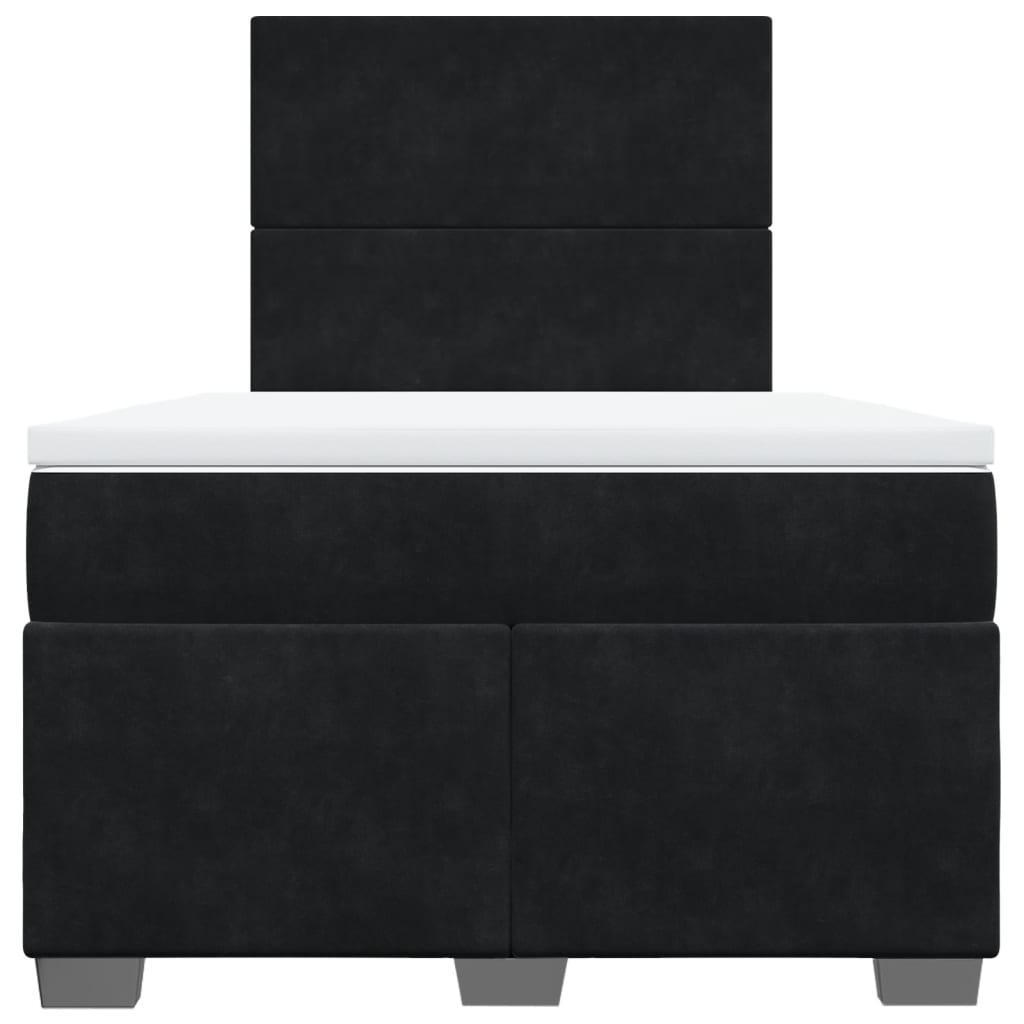 Sommier à lattes de lit avec matelas noir 120x190 cm velours - XIOS