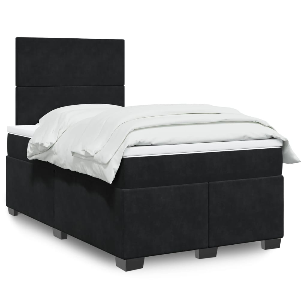 Sommier à lattes de lit avec matelas noir 120x190 cm velours - XIOS