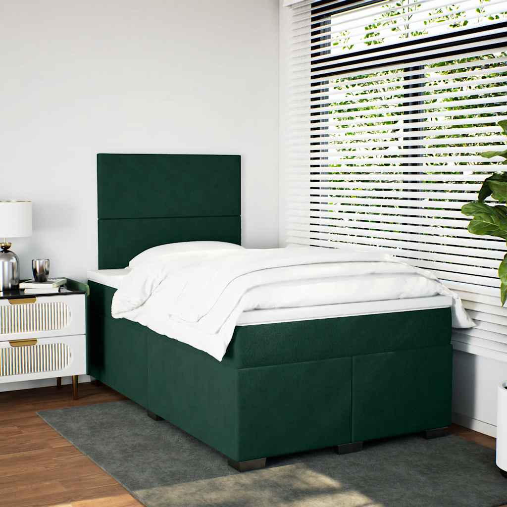 Sommier à lattes de lit avec matelas vert foncé 120x190 cm - XIOS