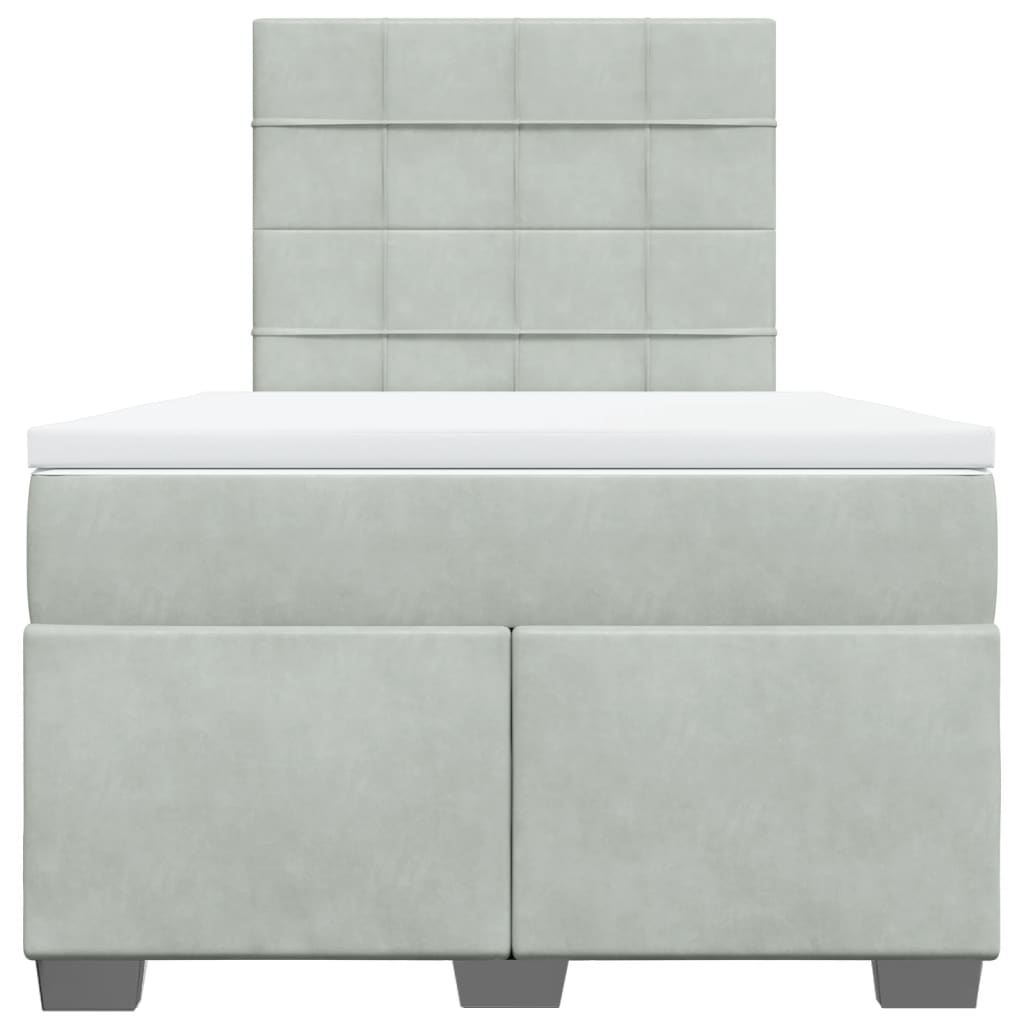 Sommier à lattes de lit et matelas gris clair 120x190cm velours - XIOS