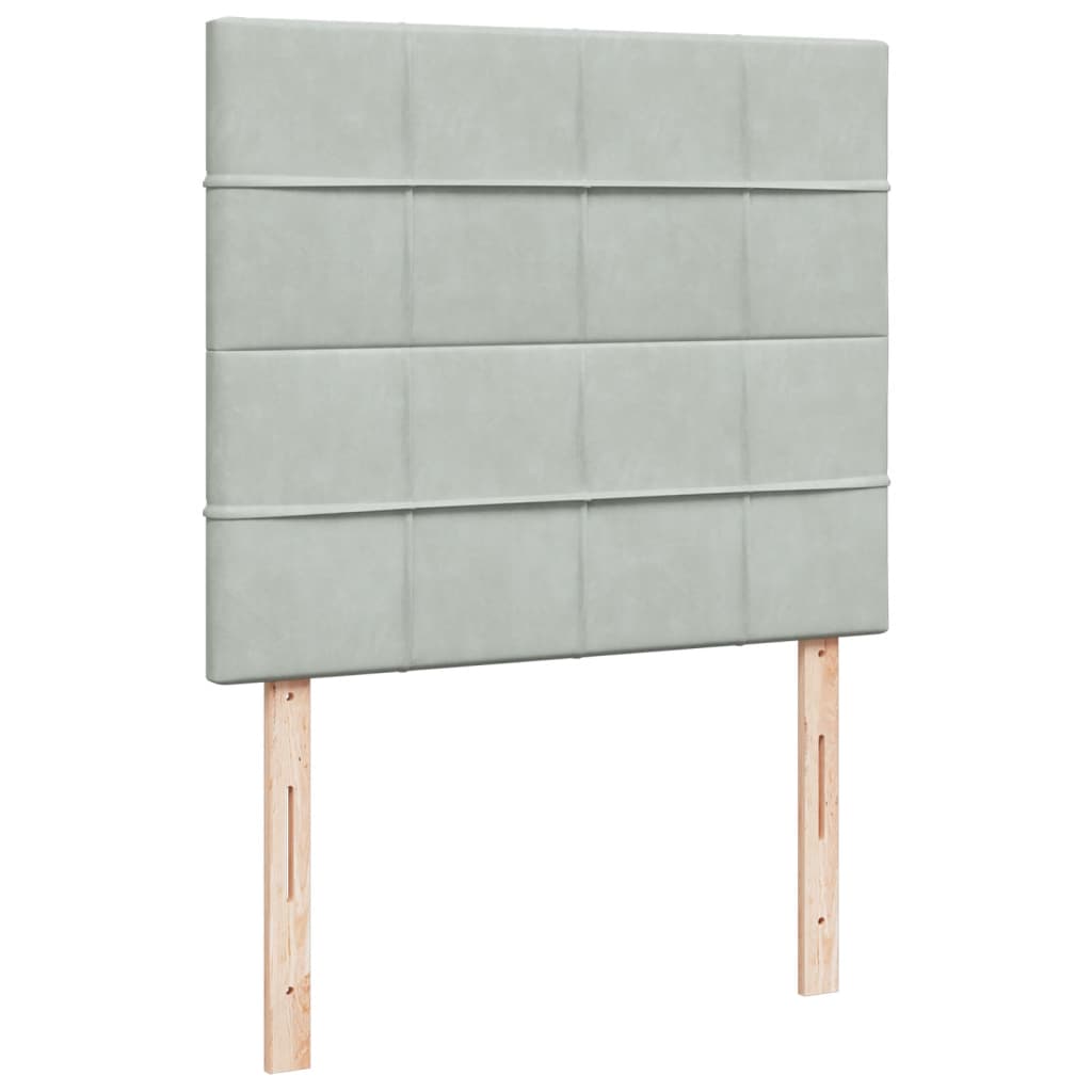Sommier à lattes de lit et matelas gris clair 120x190cm velours - XIOS