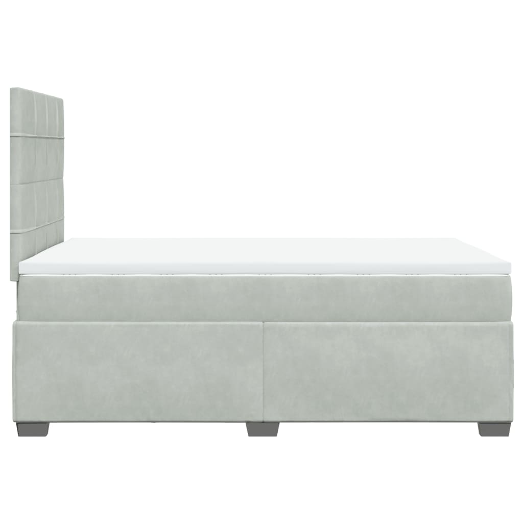 Sommier à lattes de lit et matelas gris clair 120x190cm velours - XIOS
