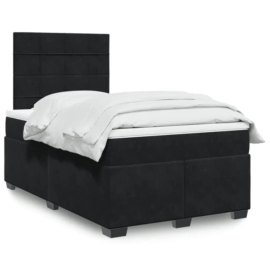 Sommier à lattes de lit avec matelas noir 120x190 cm velours - XIOS