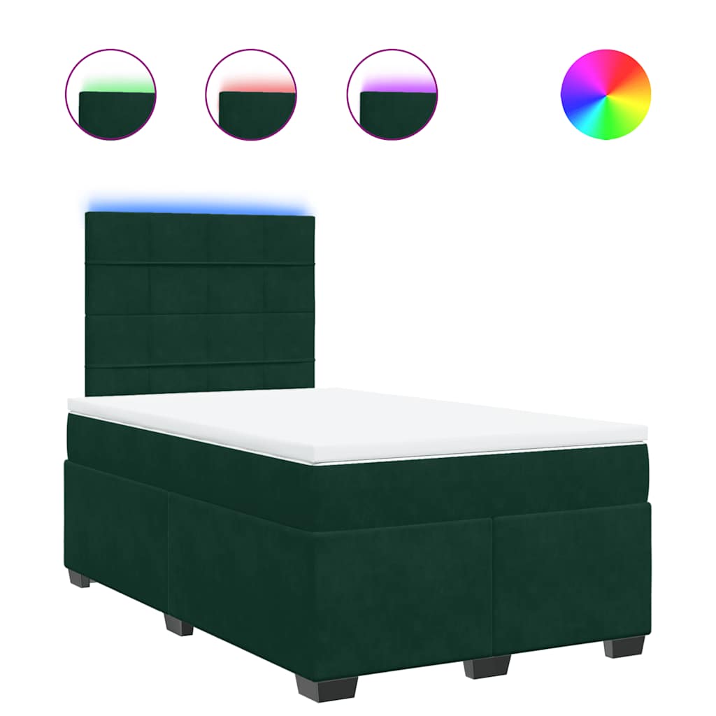 Sommier à lattes de lit avec matelas vert foncé 120x190 cm - XIOS