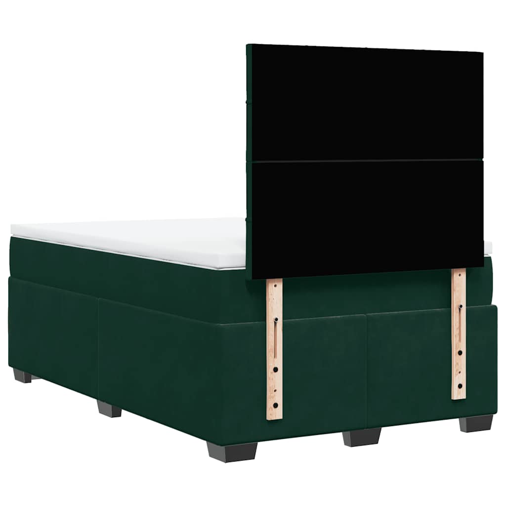 Sommier à lattes de lit avec matelas vert foncé 120x190 cm