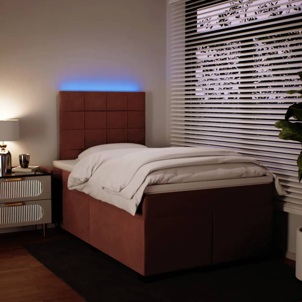 Sommier à lattes de lit avec matelas rose 120x190 cm velours - XIOS