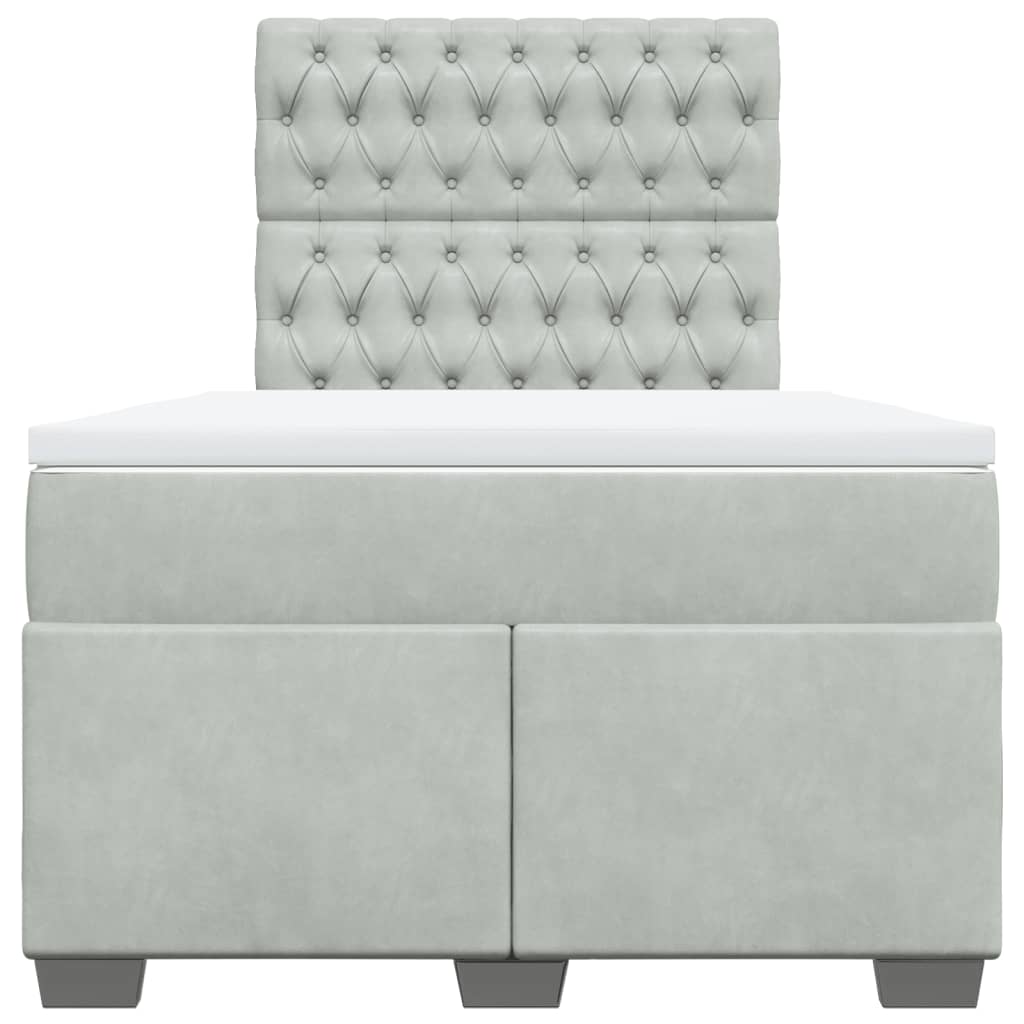 Sommier à lattes de lit et matelas gris clair 120x190cm velours - XIOS