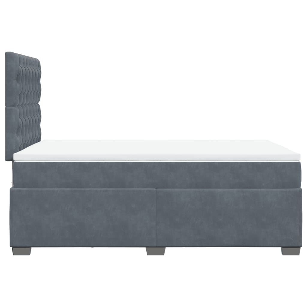 Sommier à lattes de lit et matelas gris foncé 120x190cm velours - XIOS