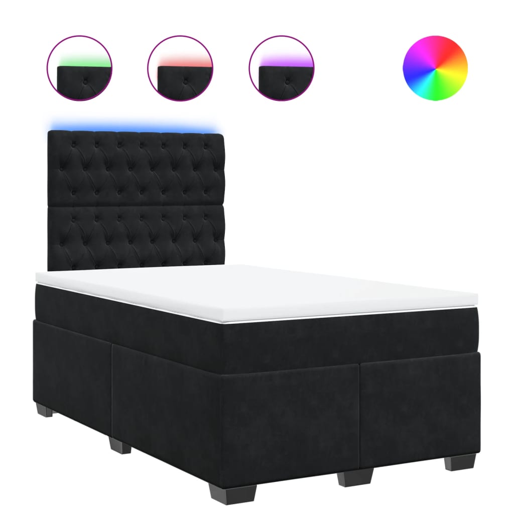 Sommier à lattes de lit avec matelas noir 120x190 cm velours - XIOS