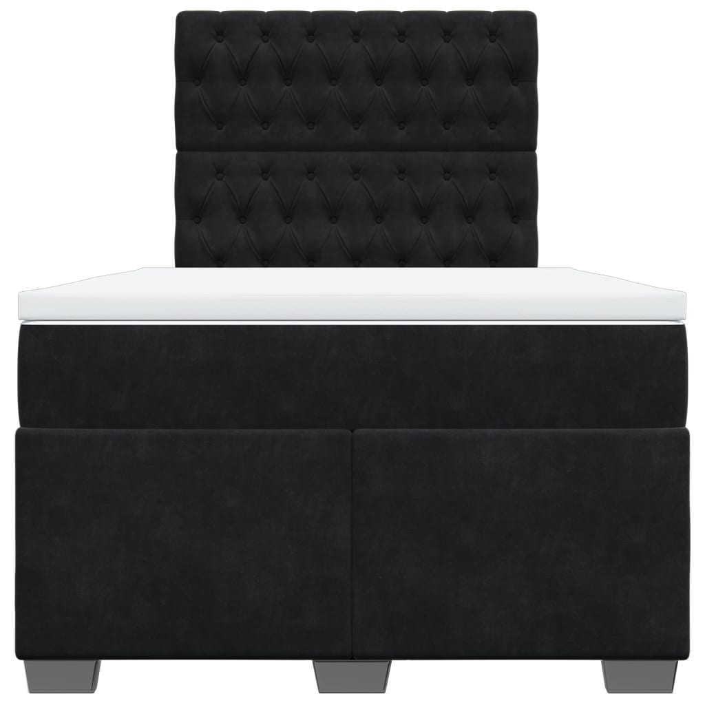Sommier à lattes de lit avec matelas noir 120x190 cm velours - XIOS