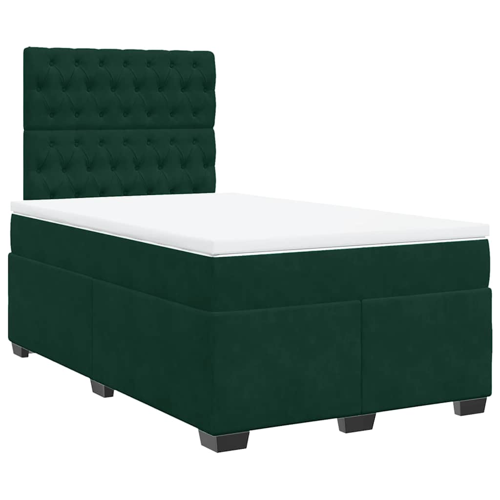 Sommier à lattes de lit avec matelas vert foncé 120x190 cm