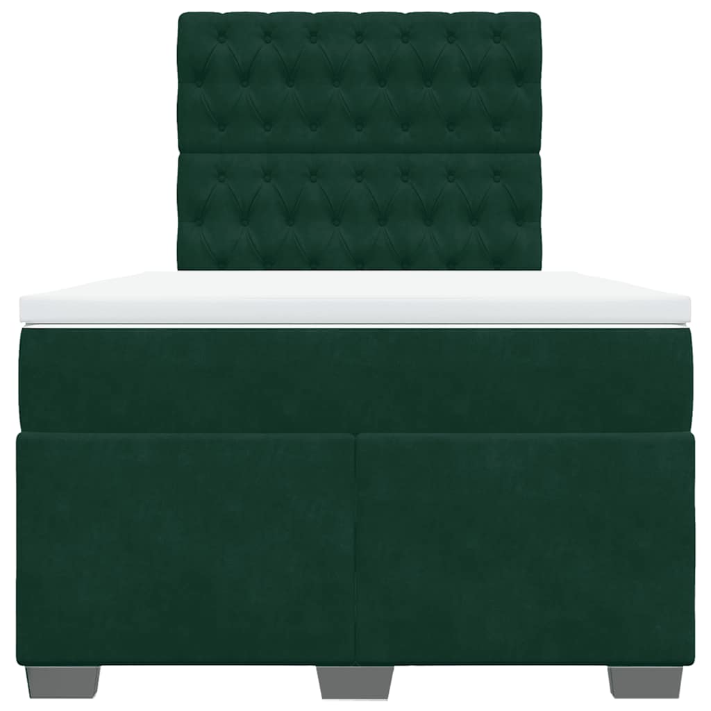Sommier à lattes de lit avec matelas vert foncé 120x190 cm