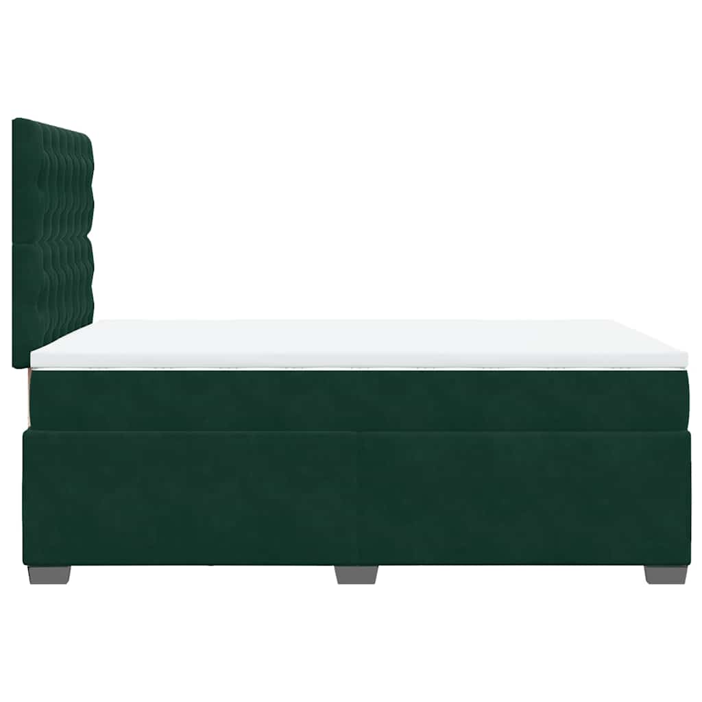 Sommier à lattes de lit avec matelas vert foncé 120x190 cm