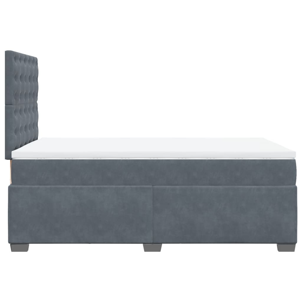 Sommier à lattes de lit et matelas gris foncé 120x190cm velours - XIOS