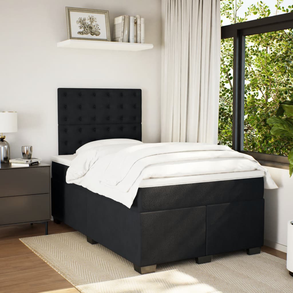 Sommier à lattes de lit avec matelas noir 120x190 cm velours - XIOS