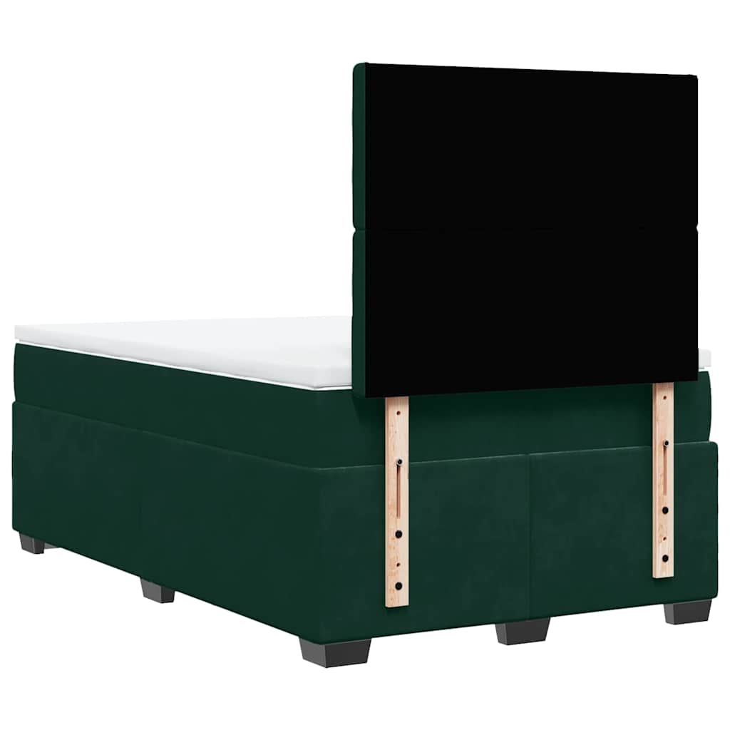 Sommier à lattes de lit avec matelas vert foncé 120x190 cm