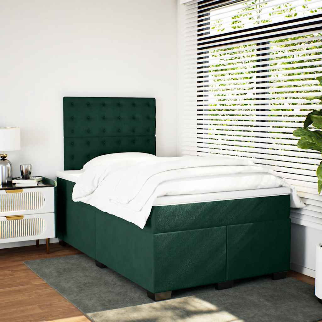 Sommier à lattes de lit avec matelas vert foncé 120x190 cm - XIOS