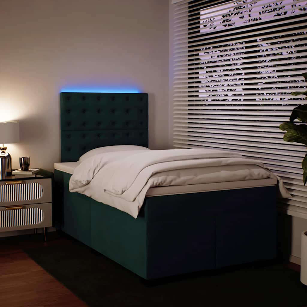 Sommier à lattes de lit avec matelas vert foncé 120x190 cm - XIOS