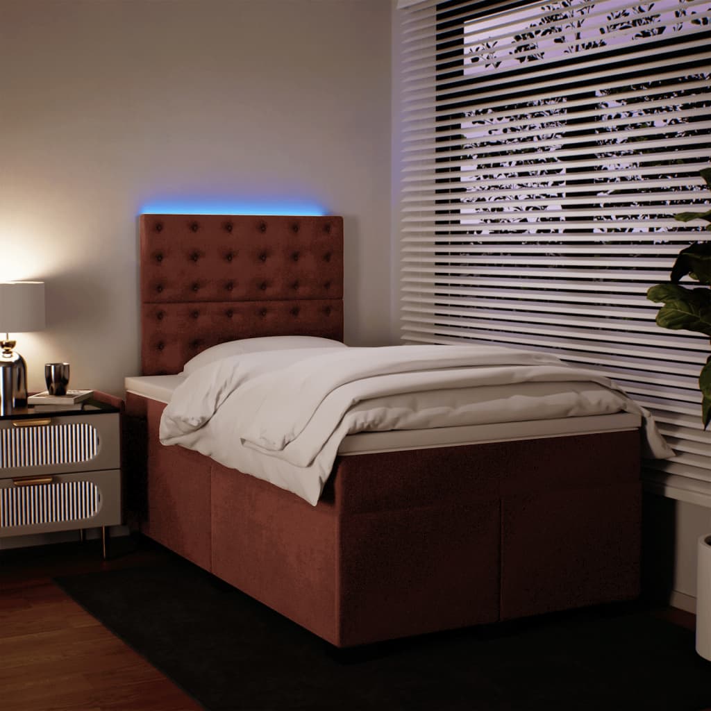 Sommier à lattes de lit avec matelas rose 120x190 cm velours - XIOS