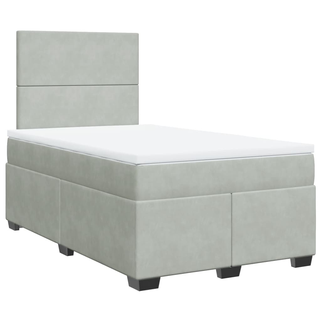 Sommier à lattes de lit et matelas Gris clair 120x200cm Velours - XIOS