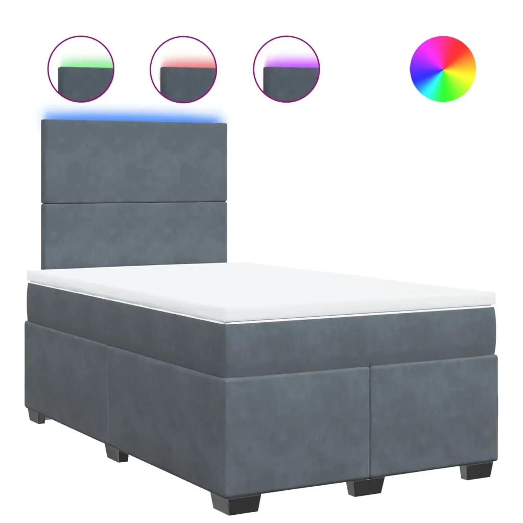 Sommier à lattes de lit et matelas Gris foncé 120x200cm Velours - XIOS
