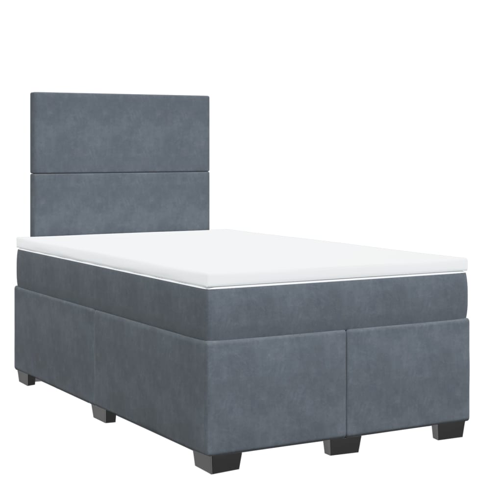 Sommier à lattes de lit et matelas Gris foncé 120x200cm Velours - XIOS