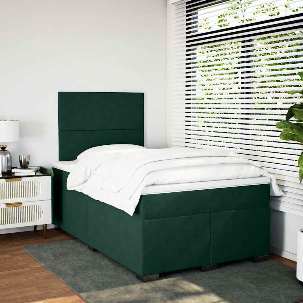 Sommier à lattes de lit et matelas Vert foncé 120x200cm Velours - XIOS
