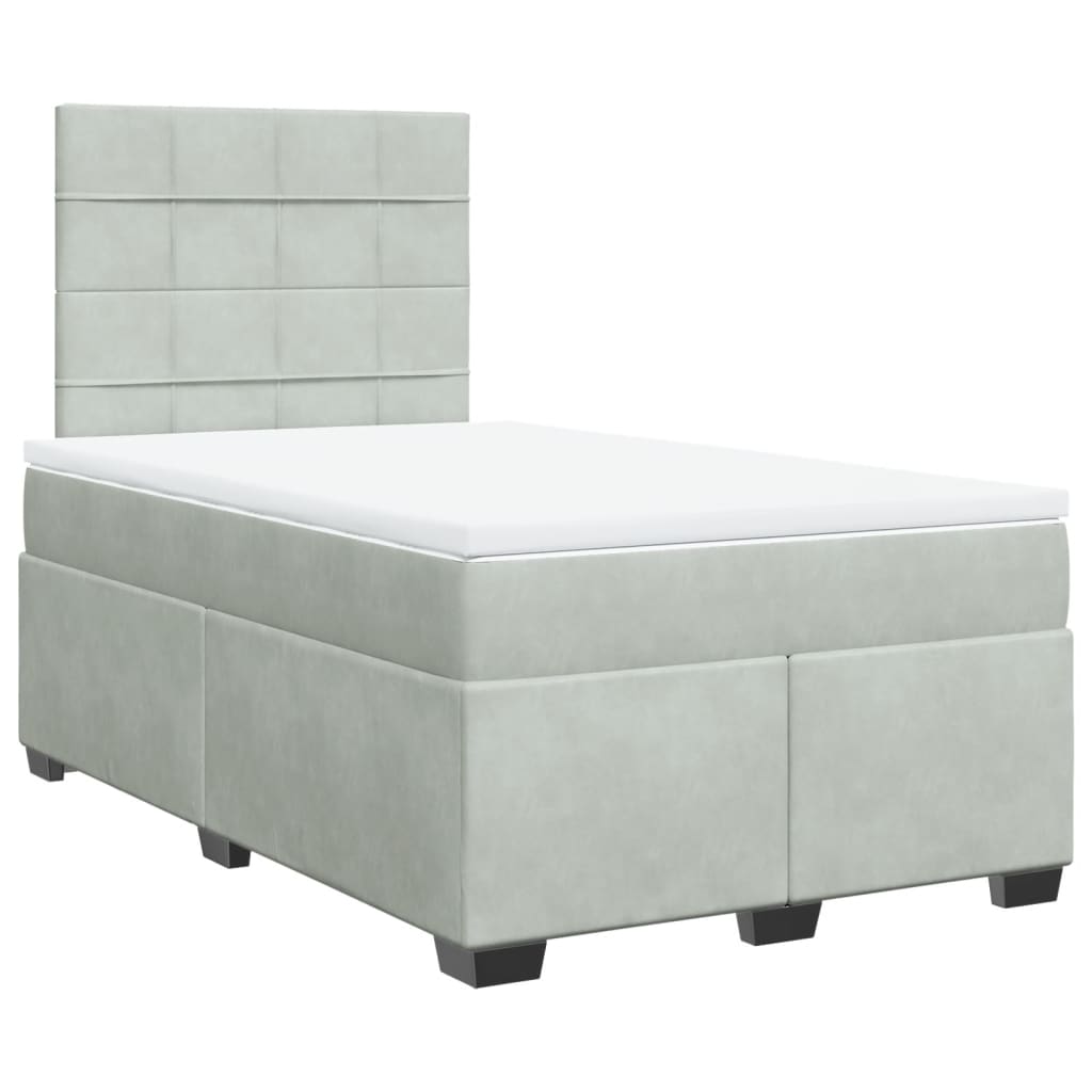 Sommier à lattes de lit et matelas Gris clair 120x200cm Velours - XIOS