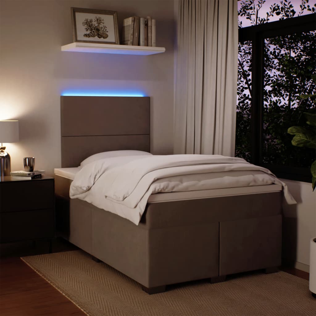 Sommier à lattes de lit et matelas Gris clair 120x200cm Velours - XIOS