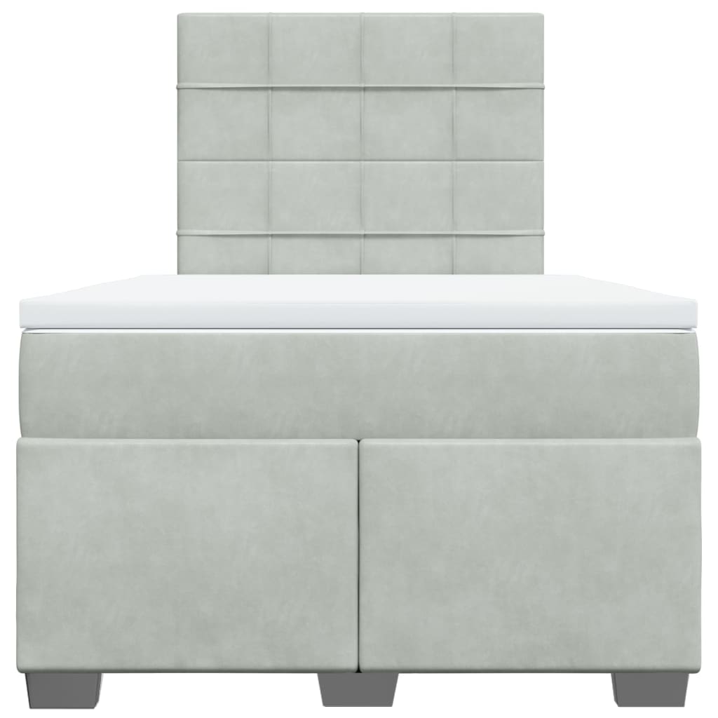 Sommier à lattes de lit et matelas Gris clair 120x200cm Velours - XIOS