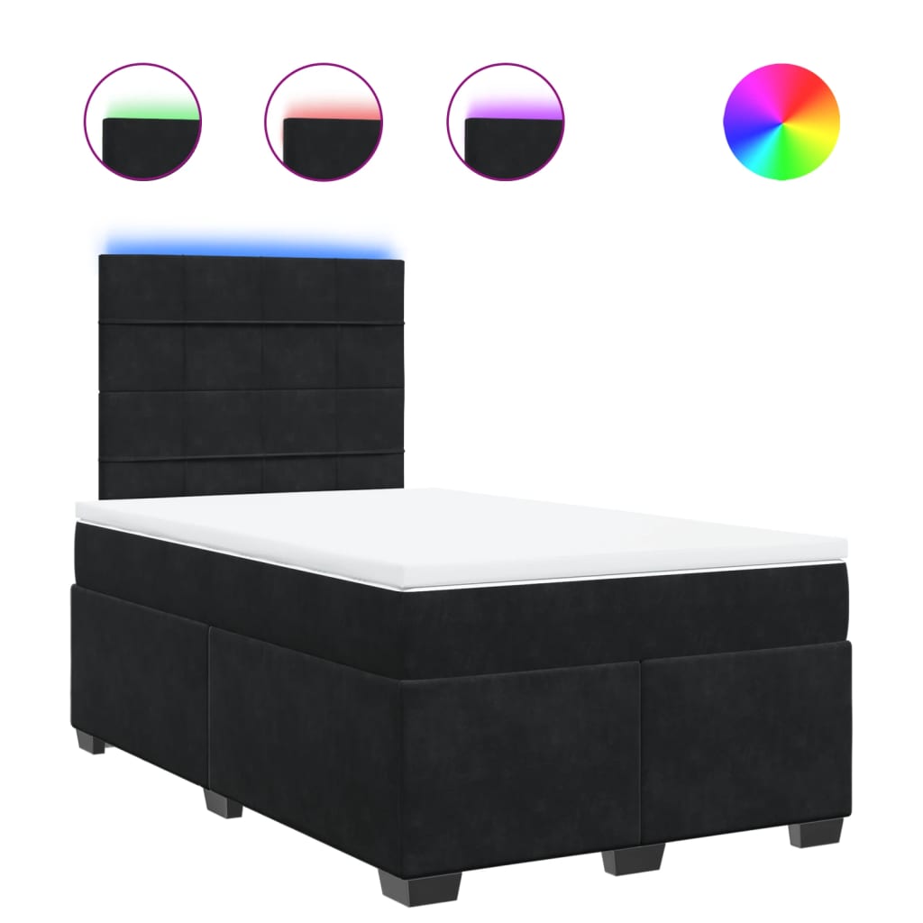 Sommier à lattes de lit avec matelas Noir 120x200 cm Velours - XIOS