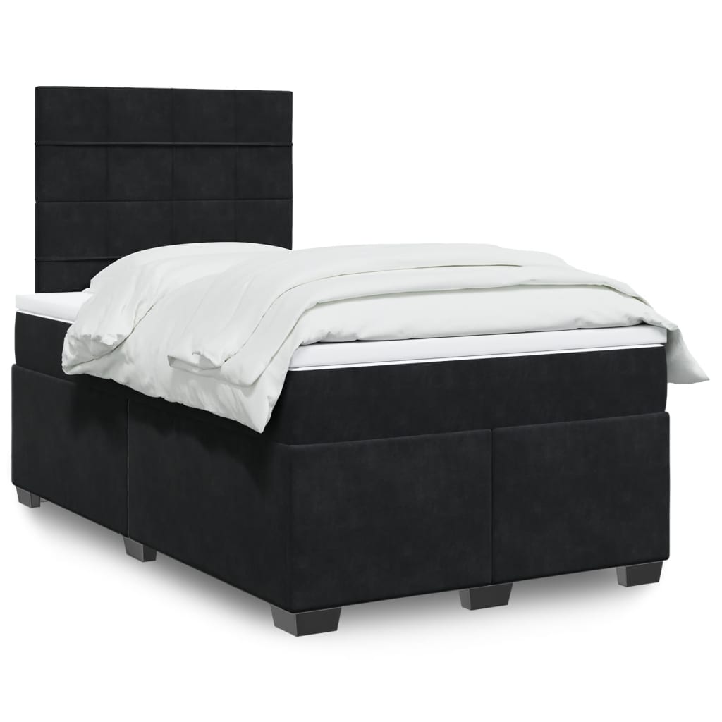 Sommier à lattes de lit avec matelas Noir 120x200 cm Velours - XIOS