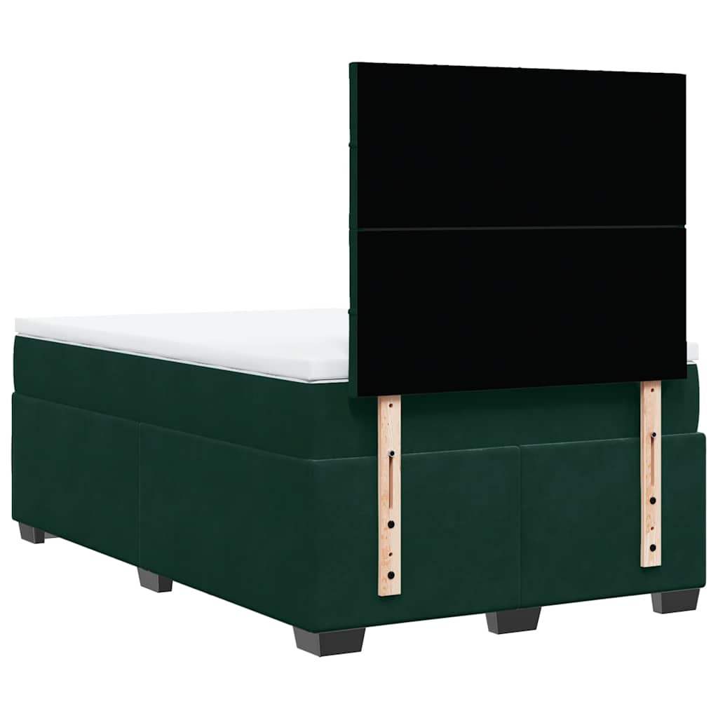 Sommier à lattes de lit et matelas Vert foncé 120x200cm Velours