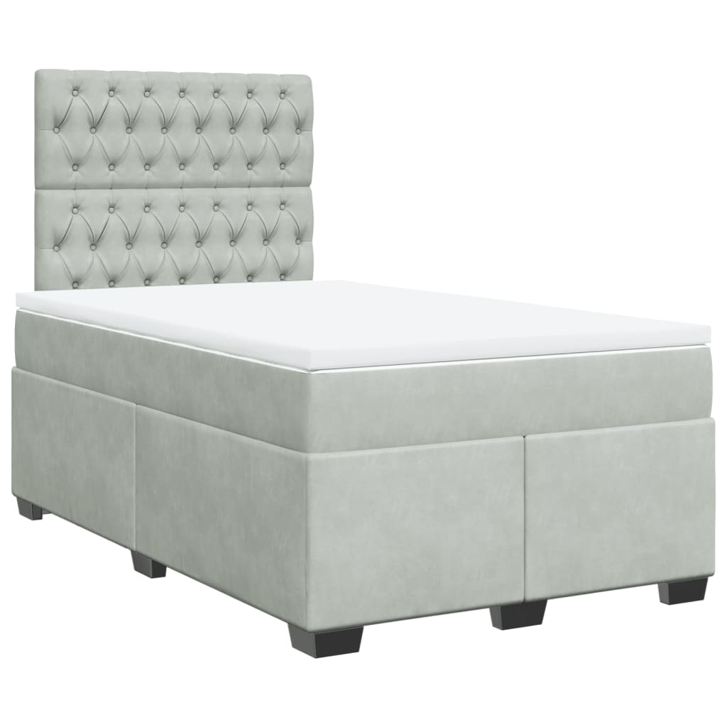 Sommier à lattes de lit et matelas Gris clair 120x200cm Velours - XIOS