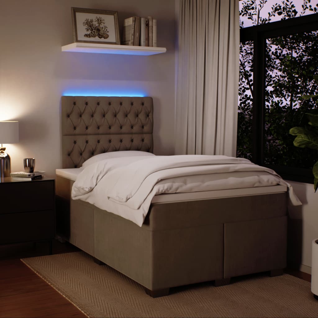 Sommier à lattes de lit et matelas Gris clair 120x200cm Velours - XIOS