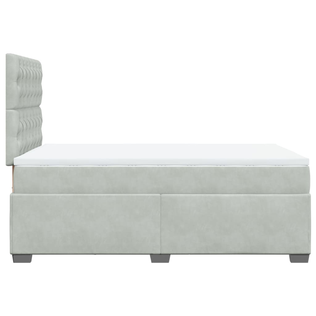 Sommier à lattes de lit et matelas Gris clair 120x200cm Velours - XIOS