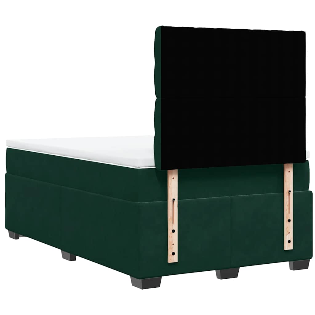Sommier à lattes de lit et matelas Vert foncé 120x200cm Velours