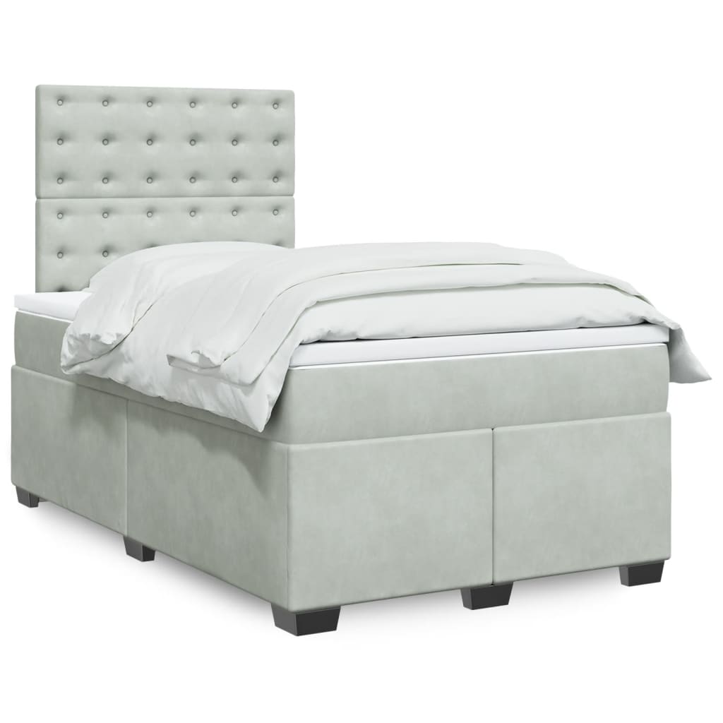 Sommier à lattes de lit et matelas Gris clair 120x200cm Velours - XIOS