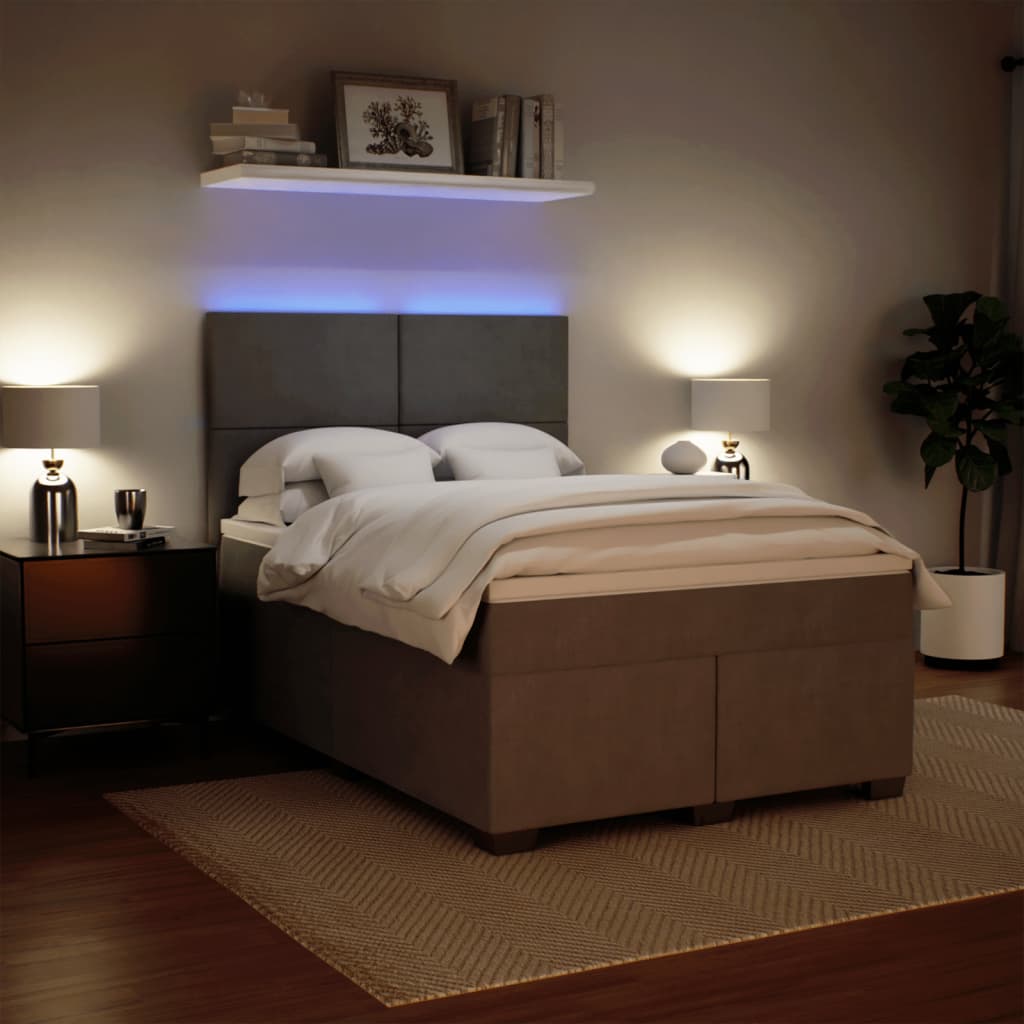 Sommier à lattes de lit et matelas Gris clair 140x190cm Velours - XIOS