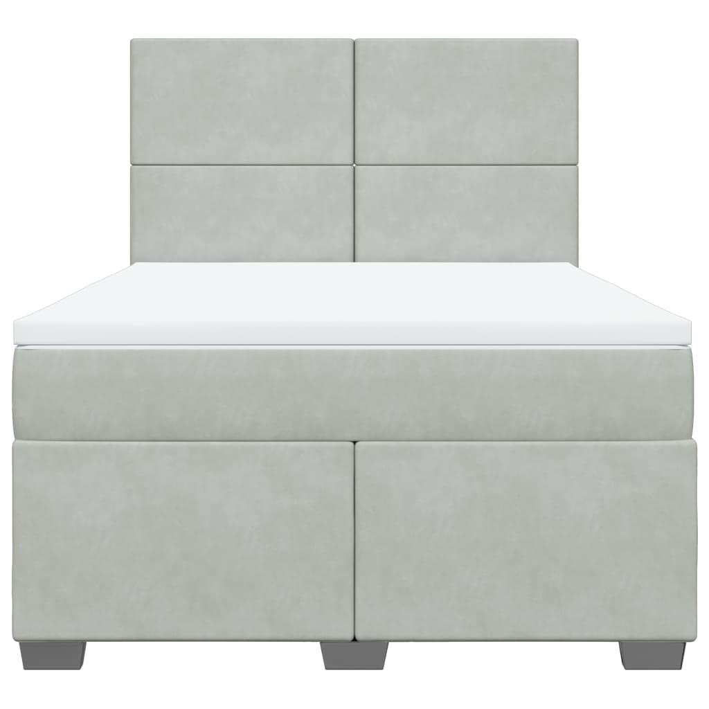 Sommier à lattes de lit et matelas Gris clair 140x190cm Velours - XIOS