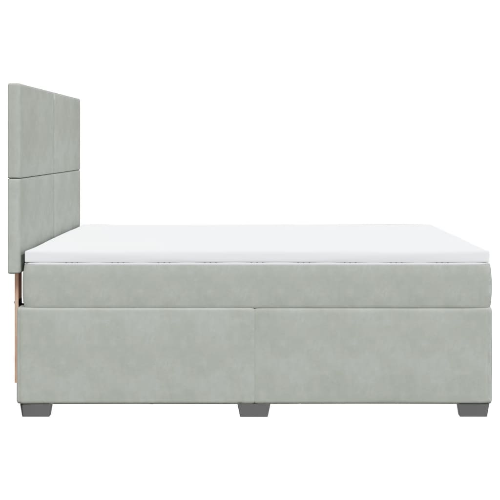 Sommier à lattes de lit et matelas Gris clair 140x190cm Velours - XIOS