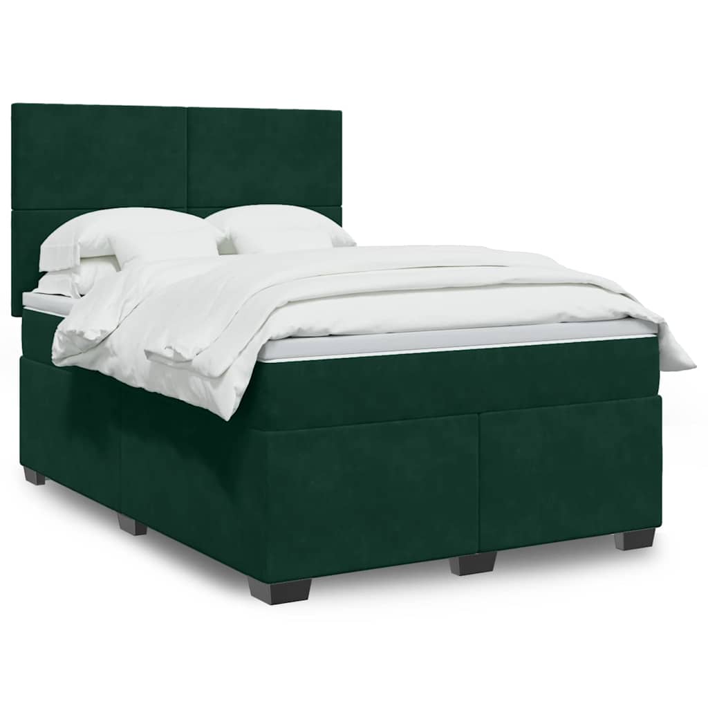 Sommier à lattes de lit et matelas Vert foncé 140x190cm Velours - XIOS