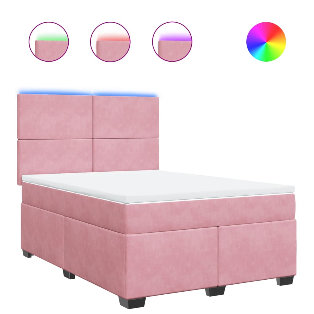 Sommier à lattes de lit avec matelas Rose 140x190 cm Velours - XIOS