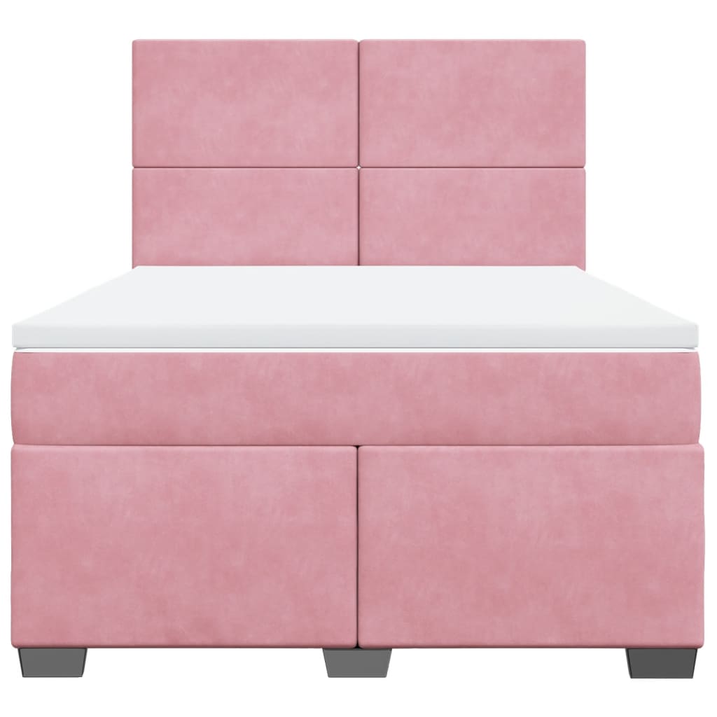 Sommier à lattes de lit avec matelas Rose 140x190 cm Velours - XIOS