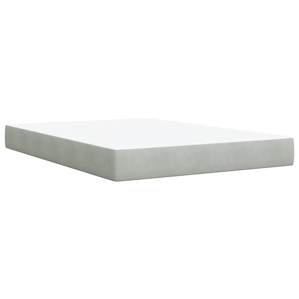 Sommier à lattes de lit et matelas Gris clair 140x190cm Velours - XIOS