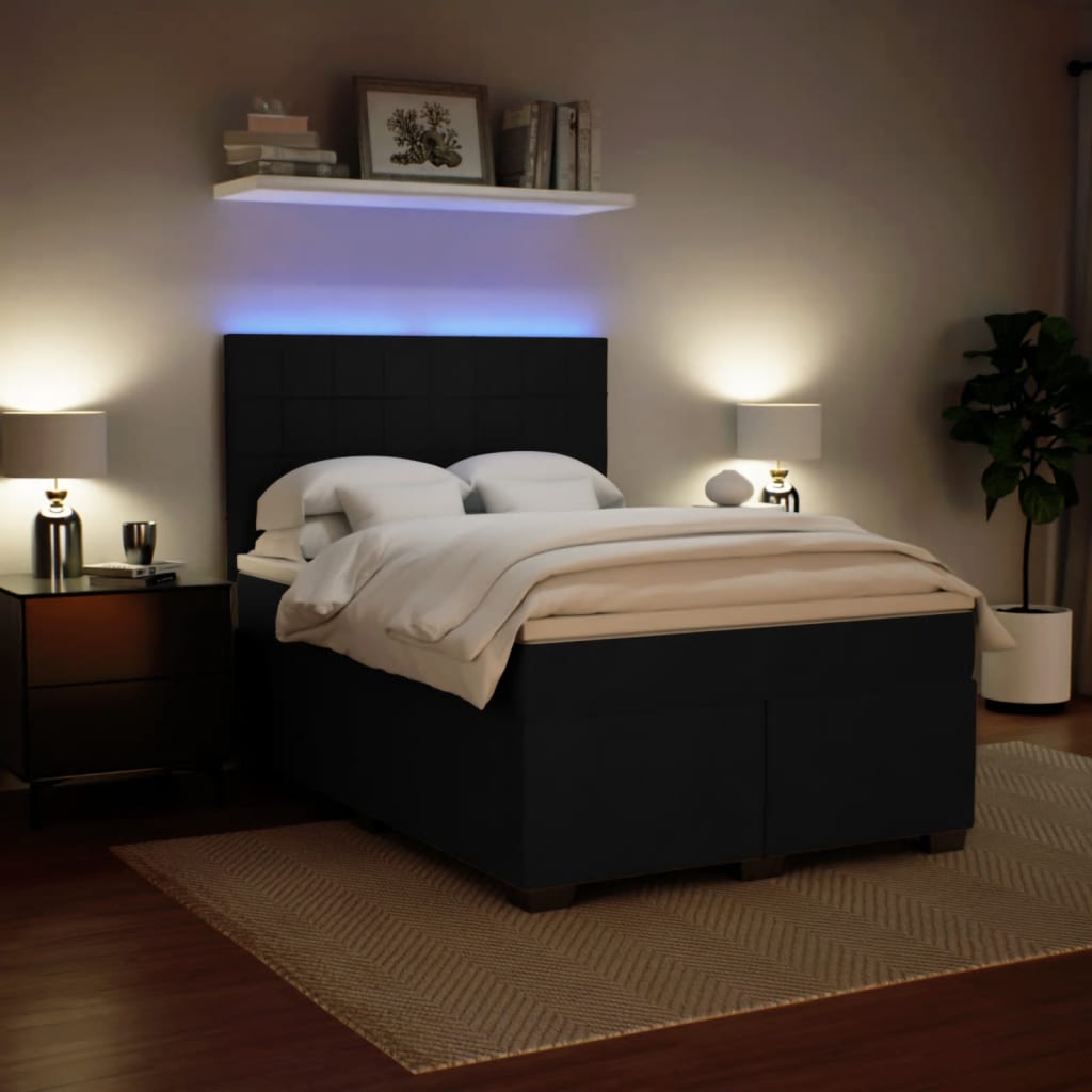 Sommier à lattes de lit avec matelas Noir 140x190 cm Velours - XIOS