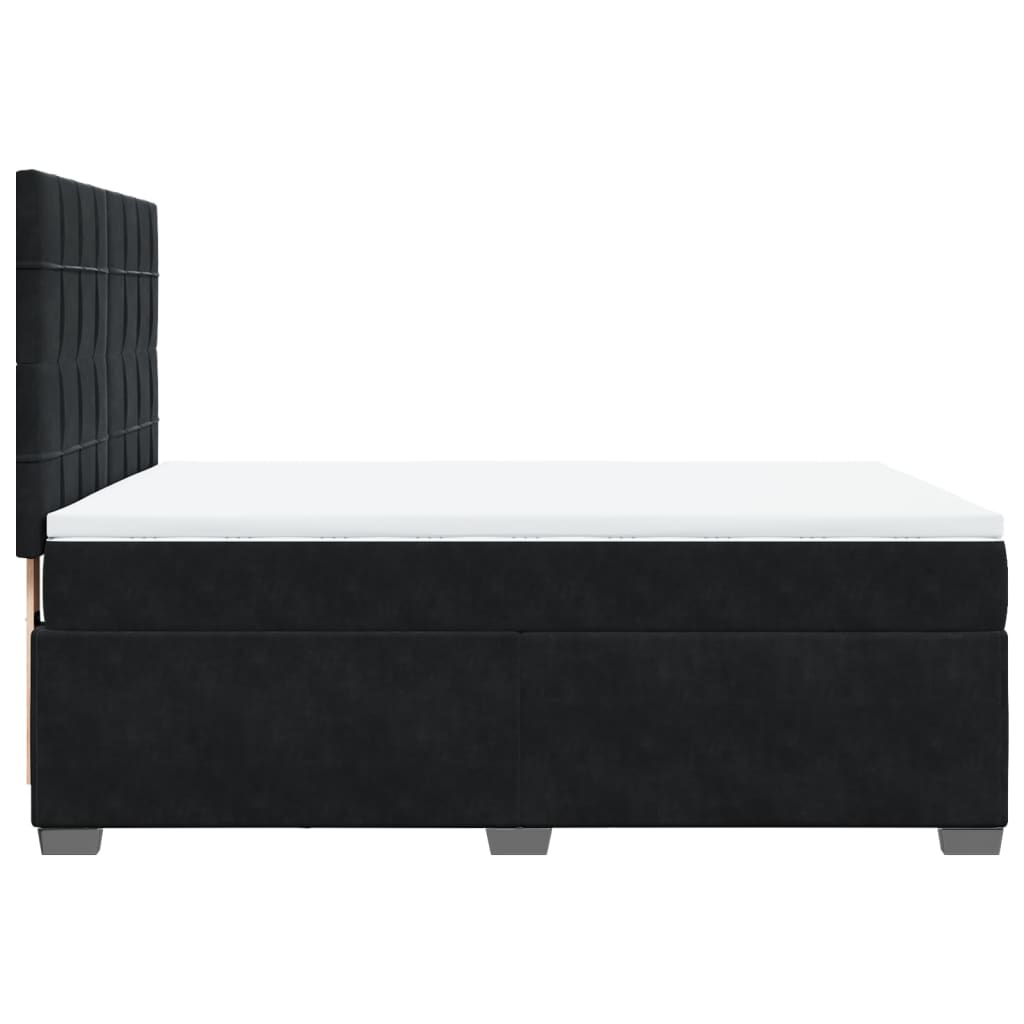 Sommier à lattes de lit avec matelas Noir 140x190 cm Velours - XIOS