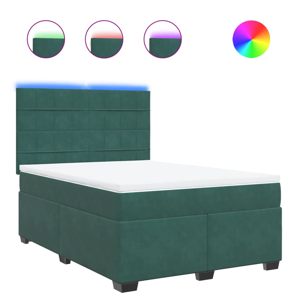 Sommier à lattes de lit et matelas Vert foncé 140x190cm Velours - XIOS